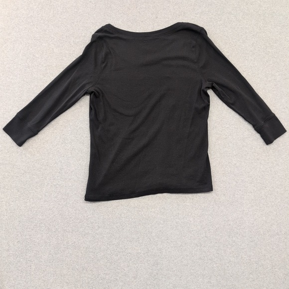 Talbots Black 3/4 Sleeve Scoop Neck Pima Cotton Top Womens XL - Picture 3 of 3